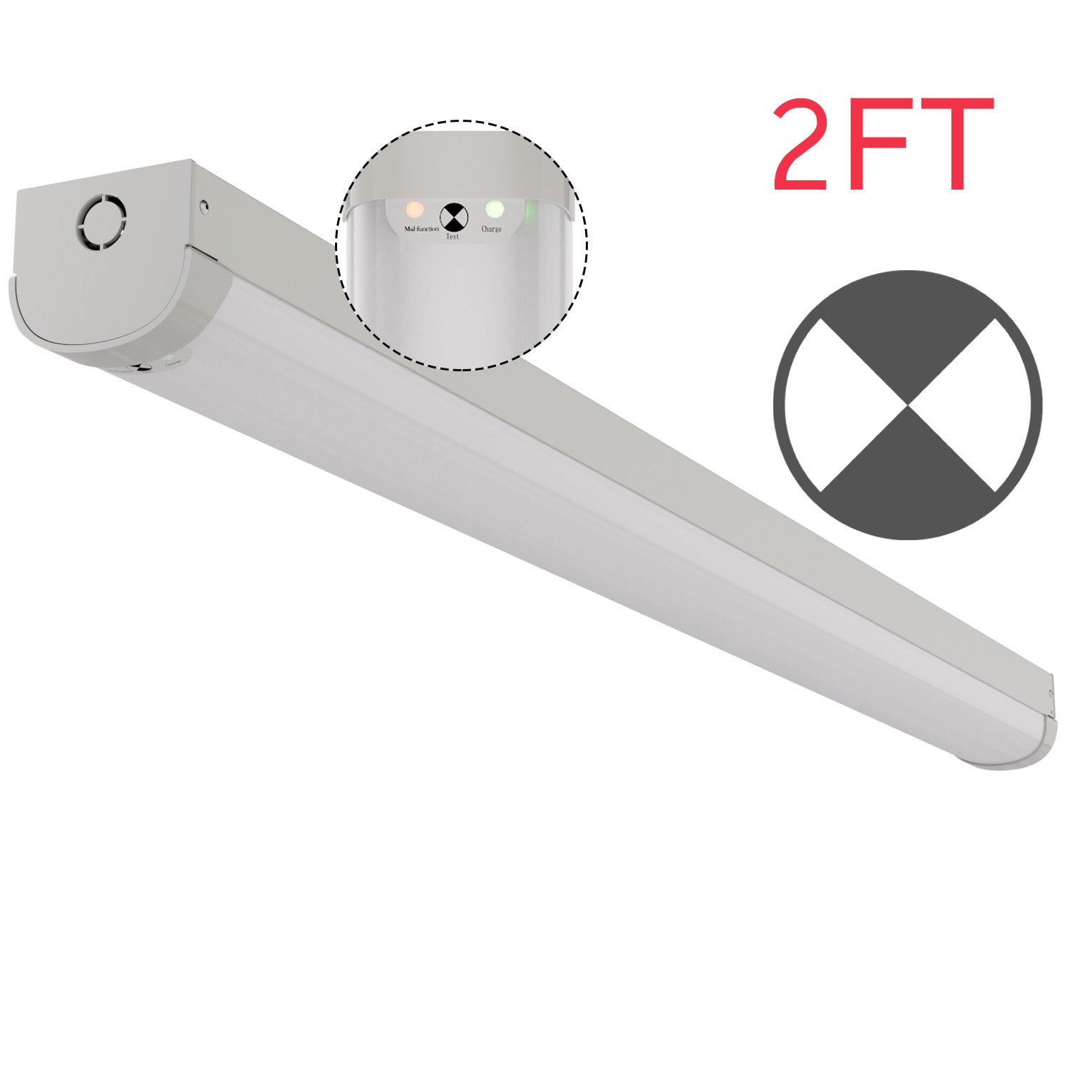 Walrusled 2FT LED Kitchen Linear Strip Emergency Batten Light, Power S