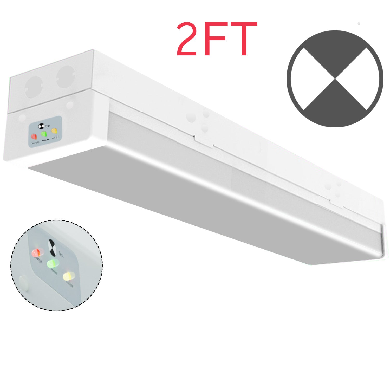 Walrusled 2FT LED Kitchen Wraparound Emergency Batten Light Fixture, P