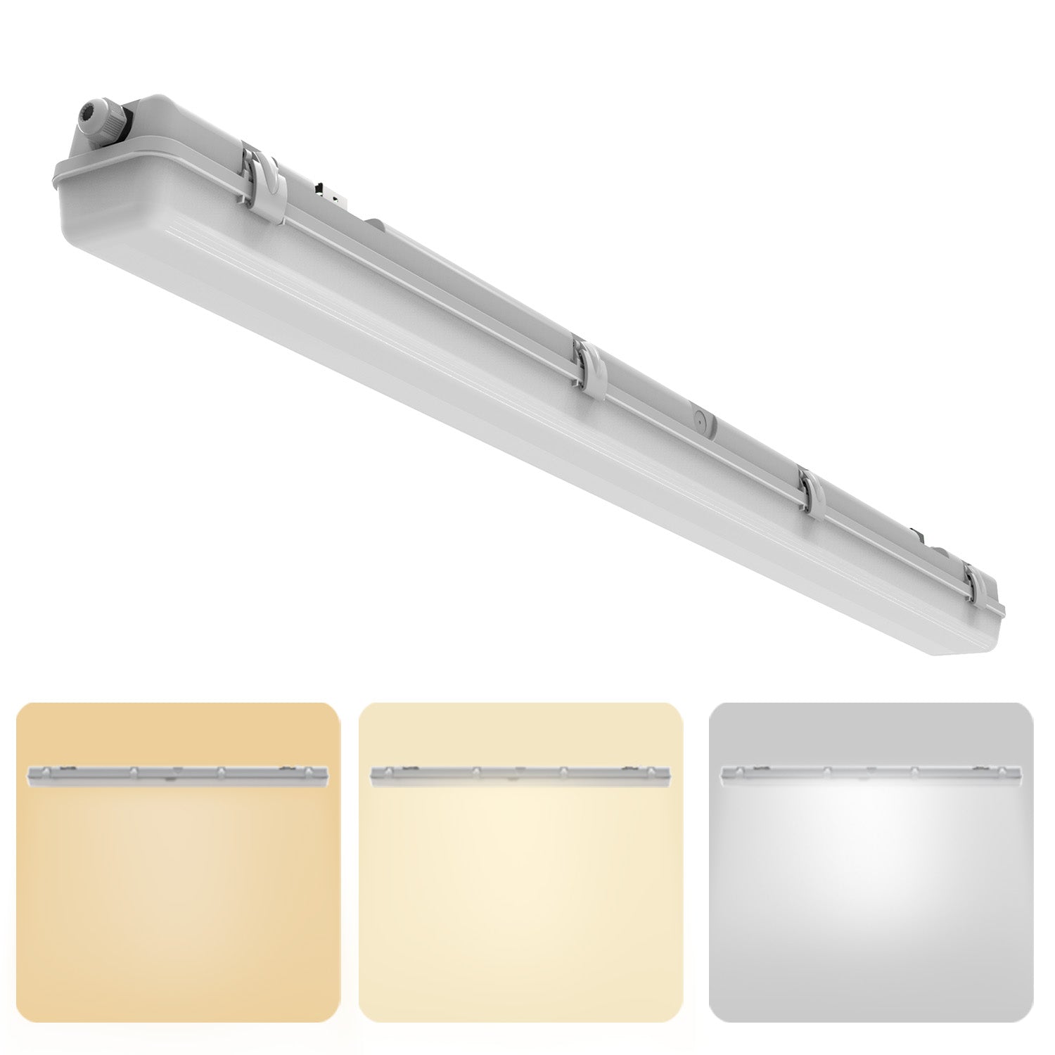 Walrusled 4FT LED Garage Wraparound Vapor Tight Batten Light 2 Wattage
