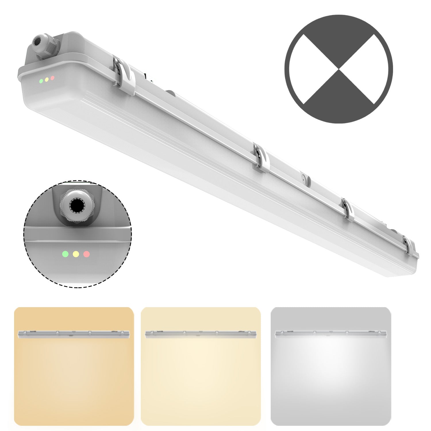 Walrusled 4FT LED Stairwell Wraparound Vapor Tight Emergency Batten Li